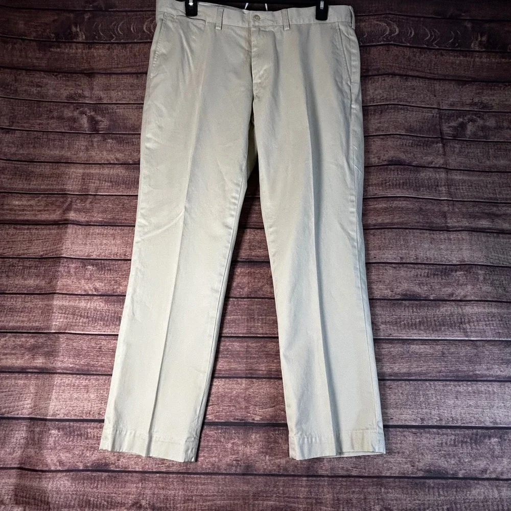 Polo Ralph Lauren Slim Fit Chino Pants Mens 38x30 Tan Khaki Cotton Flat Front